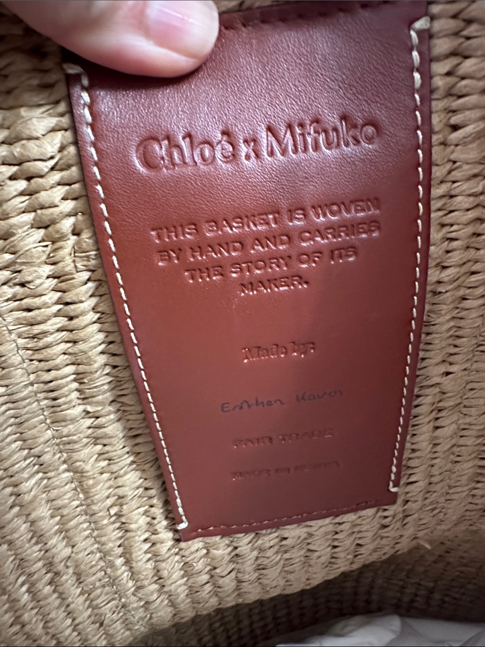 Authentic Chloe x Mifuko Woody Large raffia tote - Picture 11 of 16